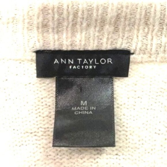 Lace-Up Knit Sweater Dress M Wool Shift Long Sleeve Beige Cozy Ribbed Hem Detail - Picture 8 of 10